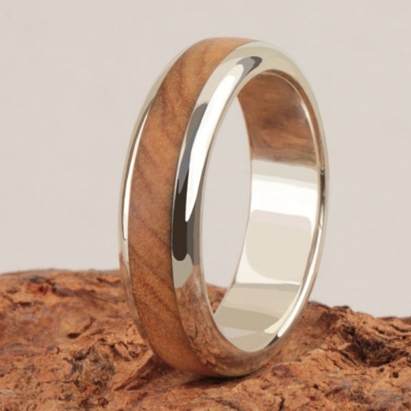 3ª edición Slimline Olive Wood Ring, Anillo De Bodas, Anillo De Pareja, Anillo De Compromiso, Anillo De Madera