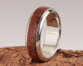 Holzing, Bague, Bague de mariage, Bague partenaire, Desert Ironwood, 3e édition Slimline