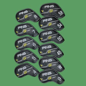Fundas magnéticas premium para hierros de golf PING G430, de cuero sintético duradero, perfectas para regalar. Fundas de madera para driver híbrido.