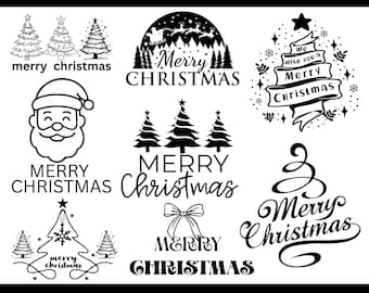 Merry Christmas Svg Png bundel, kerst Svg, Merry Christmas tekst Svg, kerstversieringen Svg, winter Svg, kerst Clipart, gesneden bestanden