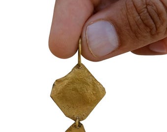 handmade brass dangle earring
