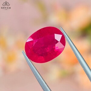Oval Cut 6.80 CT Deep Red Ruby Loose Gemstone for Custom Fine Jewelry