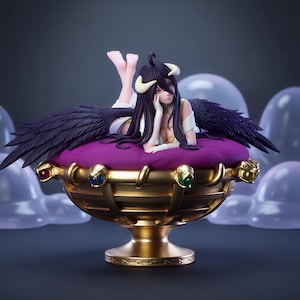 Albedo Overlord STL – Elegant Fallen Guardian Collector Statue 3D Print Model