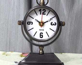 Reloj de escritorio vintage: reloj industrial retro, decoración clásica para el hogar y la oficina.