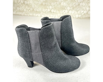 A2 by Aerosoles Womens Grey Metallic Heelrest Ankle Boots Size 10 Chelsea Bootie