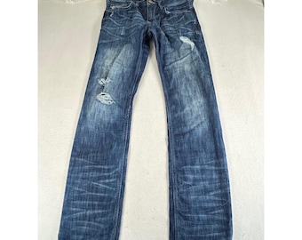 Buffalo David Bitton Distressed Jeans Mens 30x32 Blue Straight Grunge