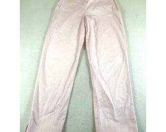 Talbots Heritage Pink Slim Leg Ankle Pants Womens 4 Side Zip Cotton Stretch