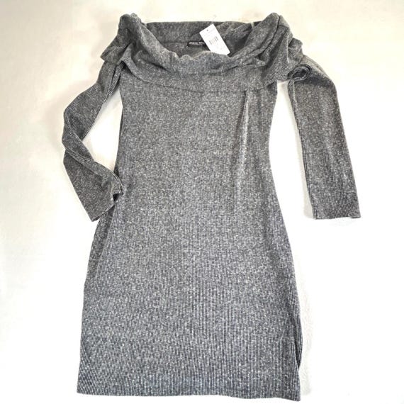 grey fashion nova dress East Village Charcoal Ribbed Cowl Neck Mini BD8010-1N L Mesh maxi dress