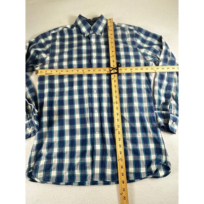 Southern Tide Mens Classic Fit Plaid Button Down Shirt Blue Teal Yellow Size M image 3
