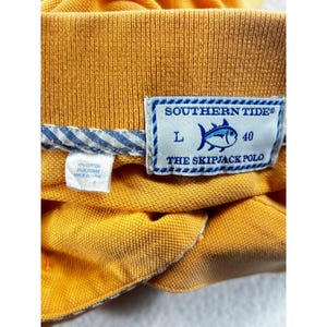 Southern Tide Mens Skipjack Seersucker Polo Shirt Orange Large Short Sleeve image 5