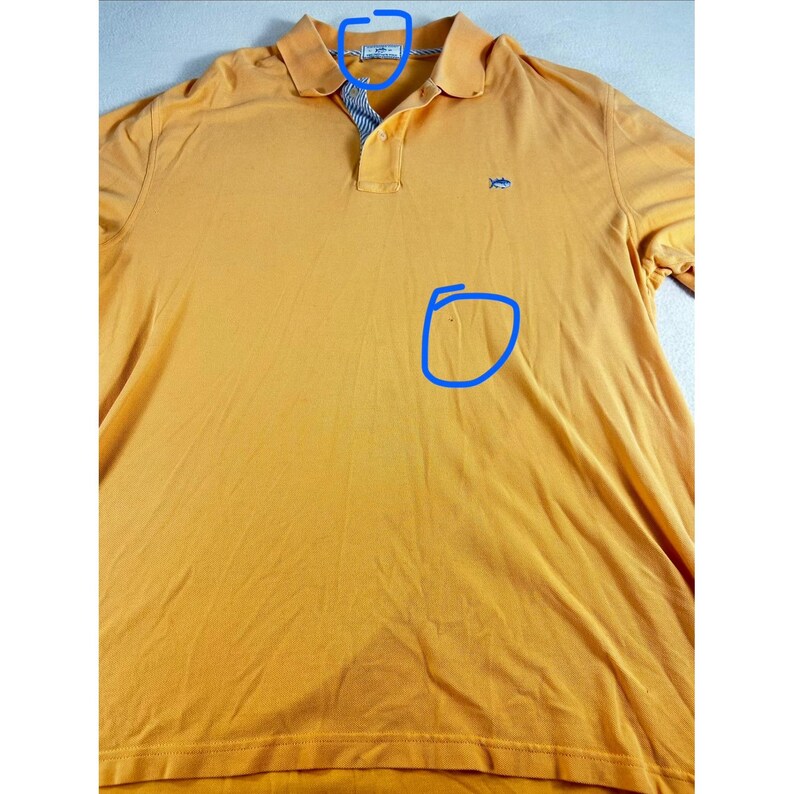 Southern Tide Mens Skipjack Seersucker Polo Shirt Orange Large Short Sleeve image 6