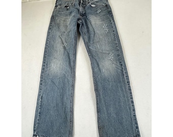 Vintage Style Bull Head Jeans Mens Light Wash Straight Leg Denim Pants Size 32