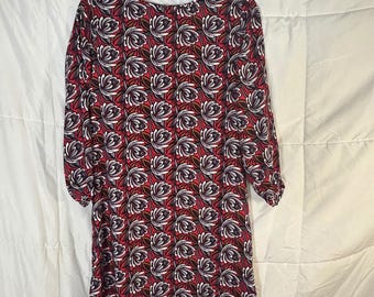 LOFT Petites Womens Dress Size SP Floral Print Long Sleeve Shift