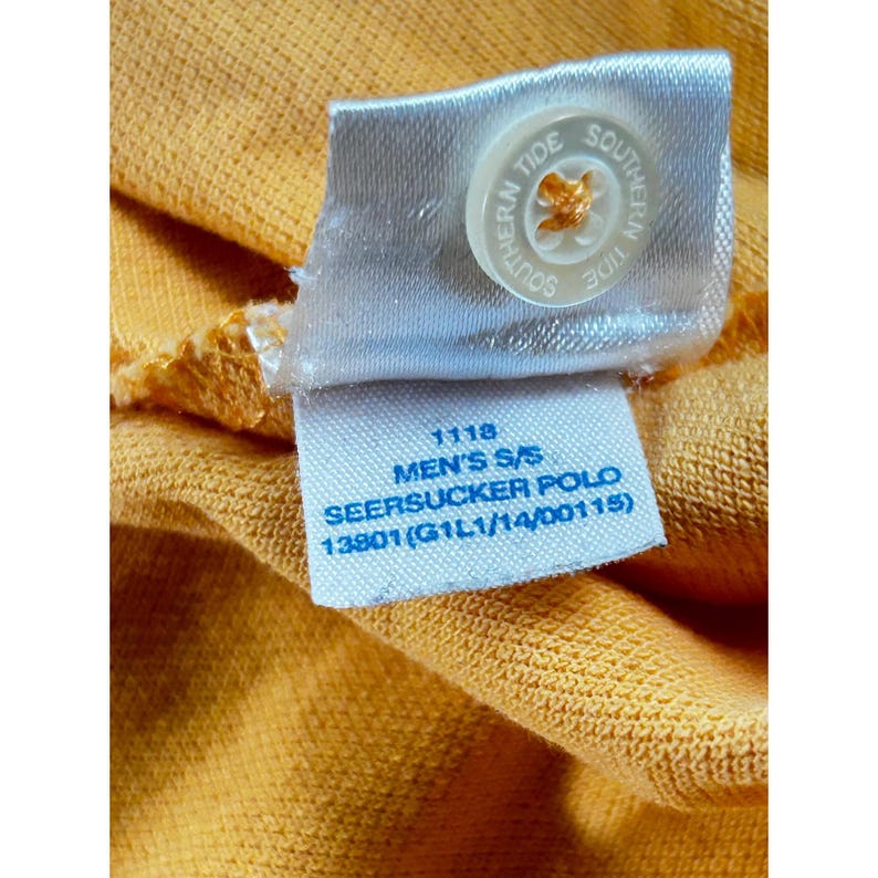 Southern Tide Mens Skipjack Seersucker Polo Shirt Orange Large Short Sleeve image 8