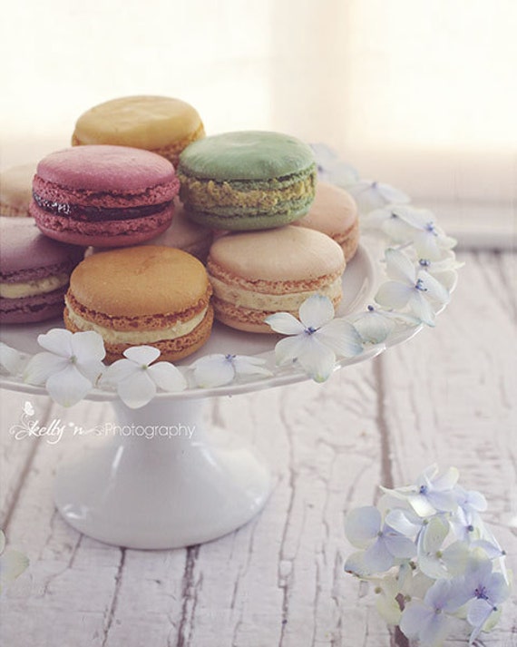 Floral Macaron Plate- Macaron Still Life Photography, Food