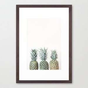 Food Photography Three Pineapples Print, Kitchen Wall Art, Fruit Photography, Pineapple Photograph, Neutral Decor, Tropical Fruit Photo image 3