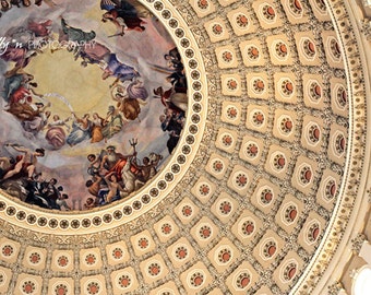 Rotunda Photo- Fresco Photography, Apotheosis of Washington, US Capital Photo, Rotunda Print, Washington DC Photo, Architecture Photo