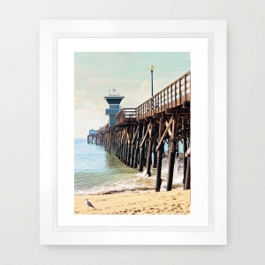 Seal Beach Pier Beach Photography Ocean Landscape Photo SoCal Pier Coastal Decor Pacific Blues 8x12 Fine Art Print image 2