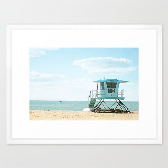 Society6 ケース Pale blue retro beach by AC Photography 3 Panels Beach Pictures Wall Art Blue Sea White Beach at