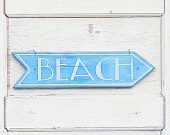 Beach Sign Photography- Beach House Sign, Beach Sign Print, Aqua Blue or Pink, Beach House Decor, Coastal Wall Art, Beach Art, Coastal Chic