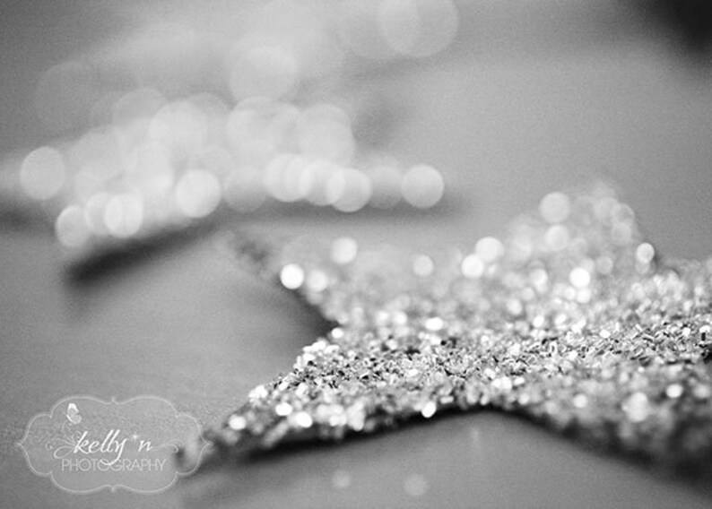 Black And White Photography Glitter Stars Photograph Sparkle Etsy