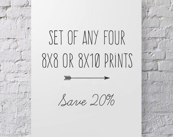 Four 8x8 or 8x10 Fine Art Prints- Your Choice, Floral Nature Beach Fair Still Life, Fine Art Photography, Save 20%, 4 Print Custom Set