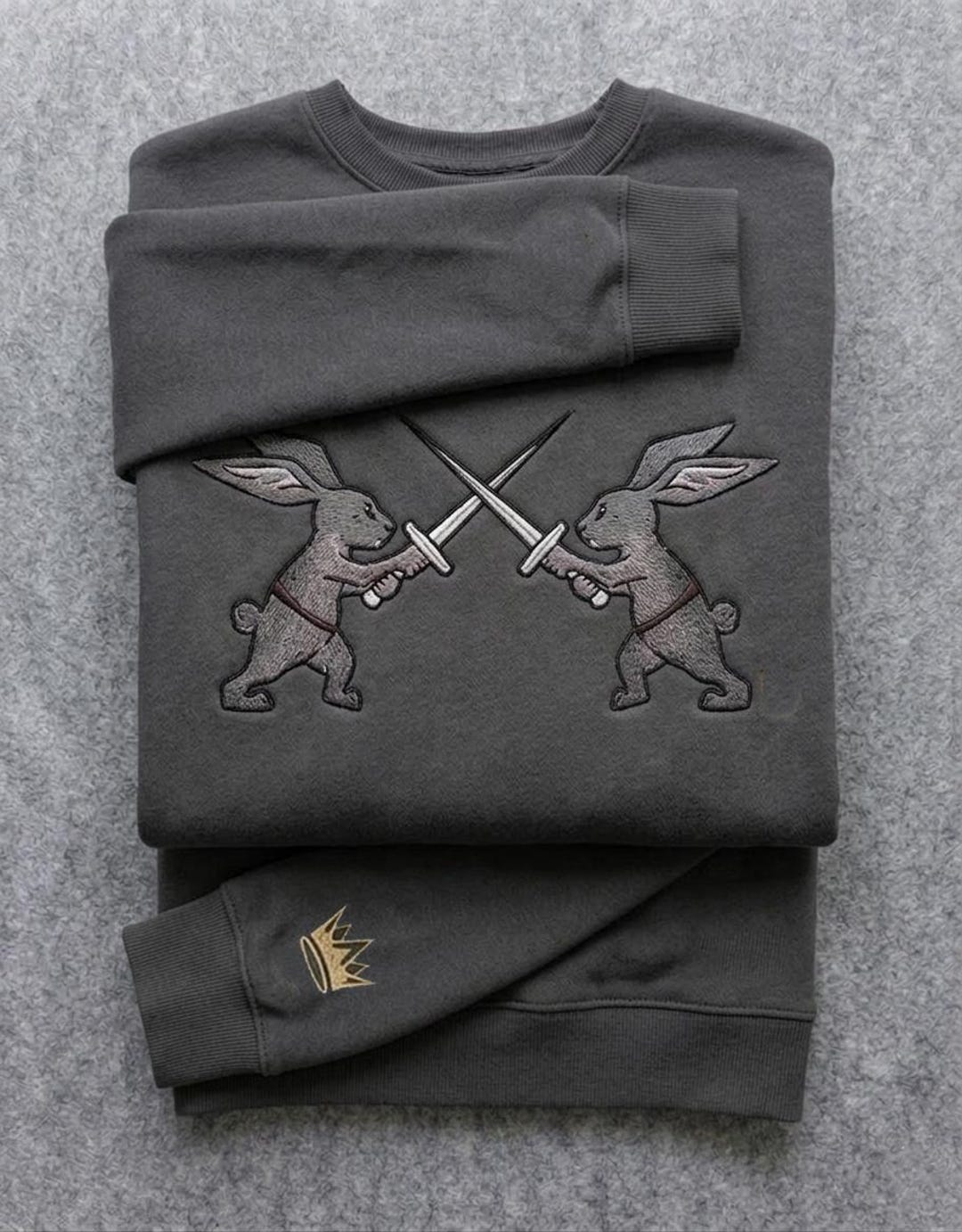 Kcd Rabbits Background Embroidered Kingdom Come Deliverance Bunny Sweatshirt, Medieval Rabbit ...