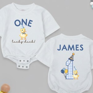 Personalized Rubber Duck Bubble Rompe, Infant Bodysuit, Toddler Birthday Clothes, First Birthday Gift