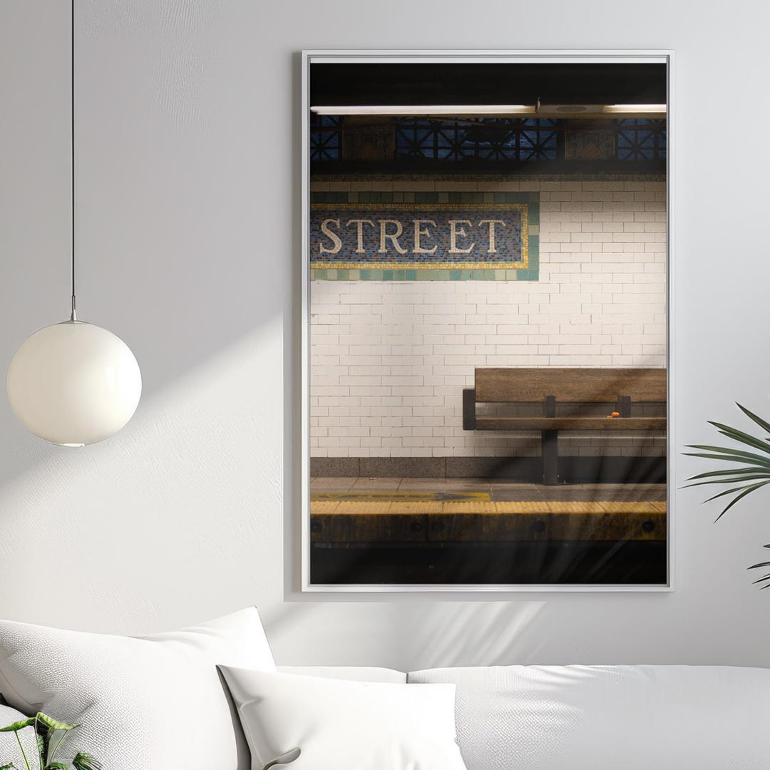 Subway Station Bench Poster | Fine Art Poster, Urban Transit NYC ...