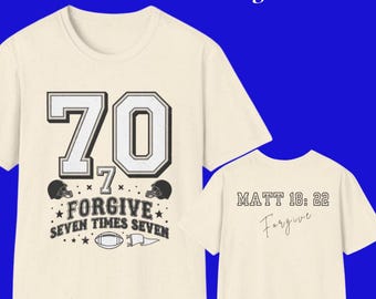 Football t shirts with number, Christian apparel, Retro Sports Jersey Style, Football t shirt for her, gift idea for christian youth, 7