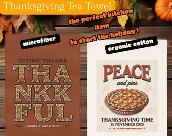 Microfiber Tea Towel, Gift for thanksgiving, Thanksgiving Kitchen Item, Kitchen towel with Christian Design, Home decor for the fall season