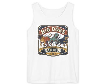 Camiseta sin mangas del Club de Papás de Perros Grandes para el Día del Padre - Diseño retro de perro, sabueso de caza - Para amantes de los perros grandes