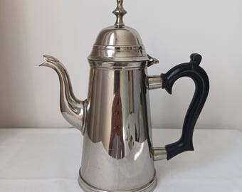 Antique Silverplate and Lacquered Wood Chocolate Pot