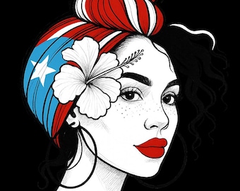 Timeless Boricua Beauty Art | Piel Canela Puerto Rican Woman Illustration | Afro-Caribbean Latina Pride