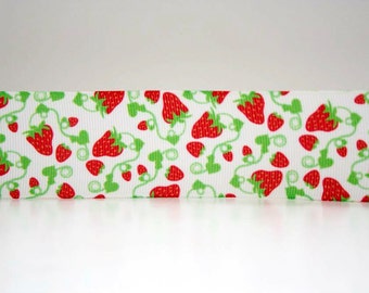 Strawberry Print Extra Wide 1.5in Grosgrain Ribbon - 1 yd