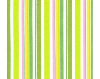 Timeless Treasures Suzy-Q Stripe Green Organic Cotton fabric, 1 yard