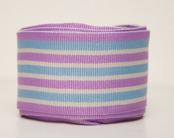 Lavender Stripe Extra Wide 1.5in Grosgrain Ribbon - 1yd