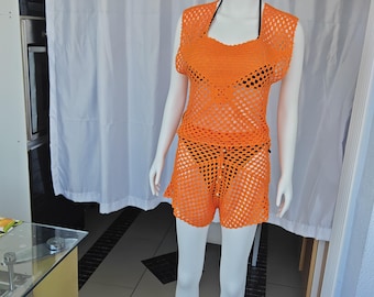 Conjunto corto Yazlık Turuncu Bluz