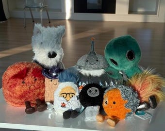 Rare Korea Exclusive Jellycat Plush Toy Set | Limited Edition Collectible | Cute Alien, Robot, Dog, Sun & Space Friends Gift