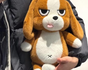 Pelúcia engraçada de Beagle, cachorro fofo e mal-humorado, bichinho de pelúcia, meme de cachorrinho, pelúcia kawaii, presente engraçado para amantes de cães, pelúcia macia de 40 cm