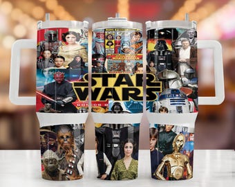 Star Wars Tumbler Wrap 40oz PNG | Darth Vader Yoda Sublimation Design | Digital Download