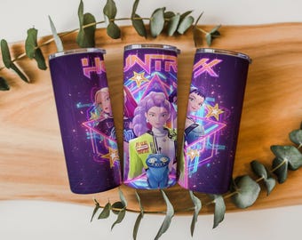 Neon K-Pop Girl Trio Tumbler Wrap – 20oz 30oz PNG (Digital Download)