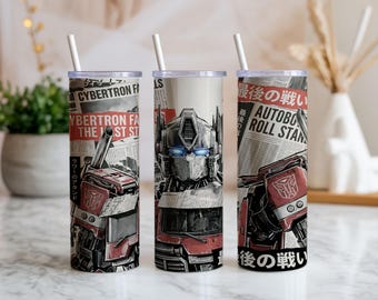 Diseño PNG/para sublimación de vasos térmicos Transformers de 20 oz (descarga digital)