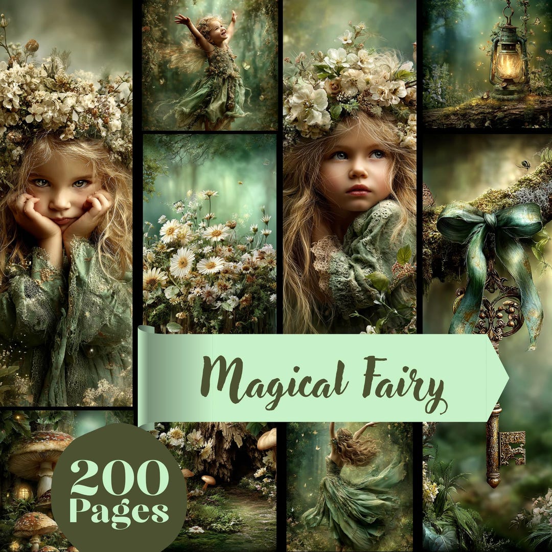 Magical Fairy Junk Journal Pages 200 Forest Whimsical Fantasy Mushroom ...