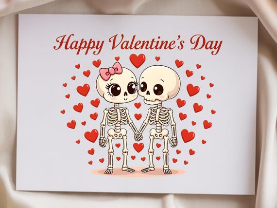 Valentine Skeleton Couple PNG Romantic Skeleton Lovers Valentines Day Sublimation Design Love Shirt