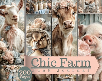 Chic Farm Junk Journal 200 Pages Vintage Cottagecore Ephemera Shabby Chic (Digital Download)