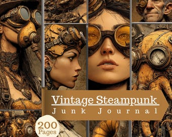Steampunk Junk Journal, Vintage, 200 Pages, Digital, Printable, Instant Download, Crafting, Scrapbooking, DIY, Steampunk (Digital download)