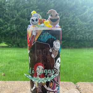 Halloween Christmas 3D fake Ice Lid Topper & Sublimation 30oz or 20oz Skinny Insulated Tumbler, HOT Gift Unique Present