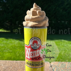 Chocolate or Vanilla Shake Frost 3D fake Ice Lid Topper & Tumbler, Sublimation 30oz or 20oz Skinny Insulated Cup, HOT Unique Gift Ice cream