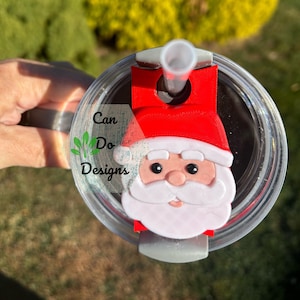Santa Face topper for 40 or 20/30oz Stanley Tumbler lid H2.0 3D Topper ONLY Lid NOT included;  Hot Holiday Christmas favorite